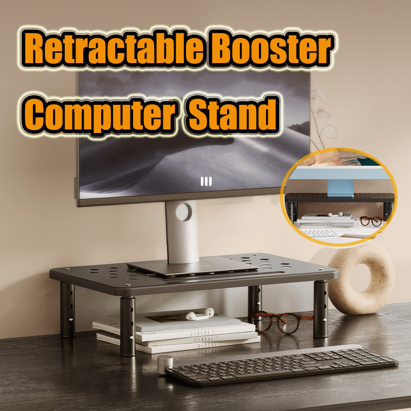Document Holder Monitor - Adjustable Computer Rack Telescopic Desk Monitor