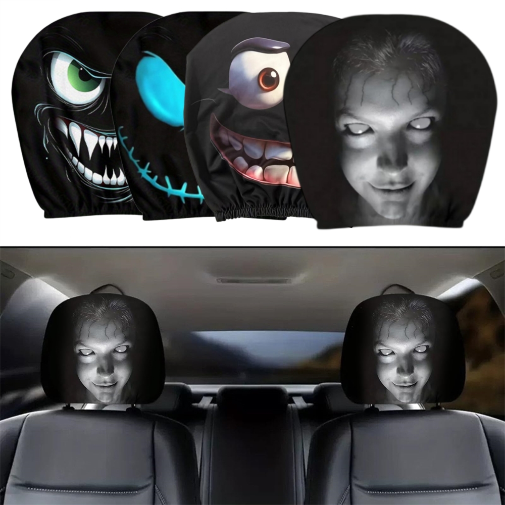 Surge Protector Rack - 2PCS Halloween Ghost Face Headrest Covers